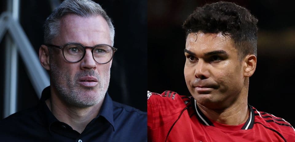 Jamie Carragher y Casemiro en imágenes separadas