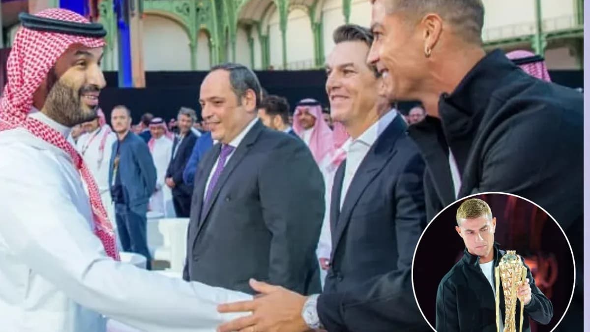 Reunión de personalidades en evento deportivo en Arabia Saudita
