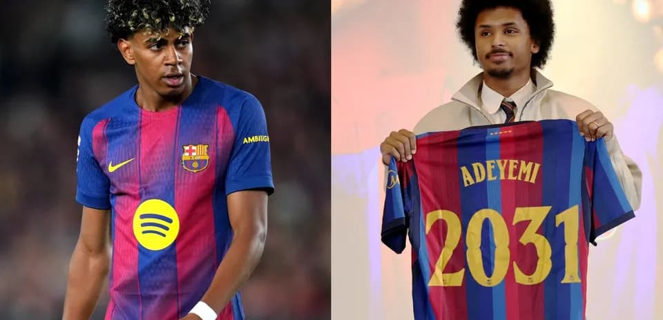 Jugador de Barcelona y presentación de Adeyemi con camiseta