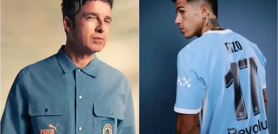 Hombre con camisa de Puma y jugador con camiseta de fútbol