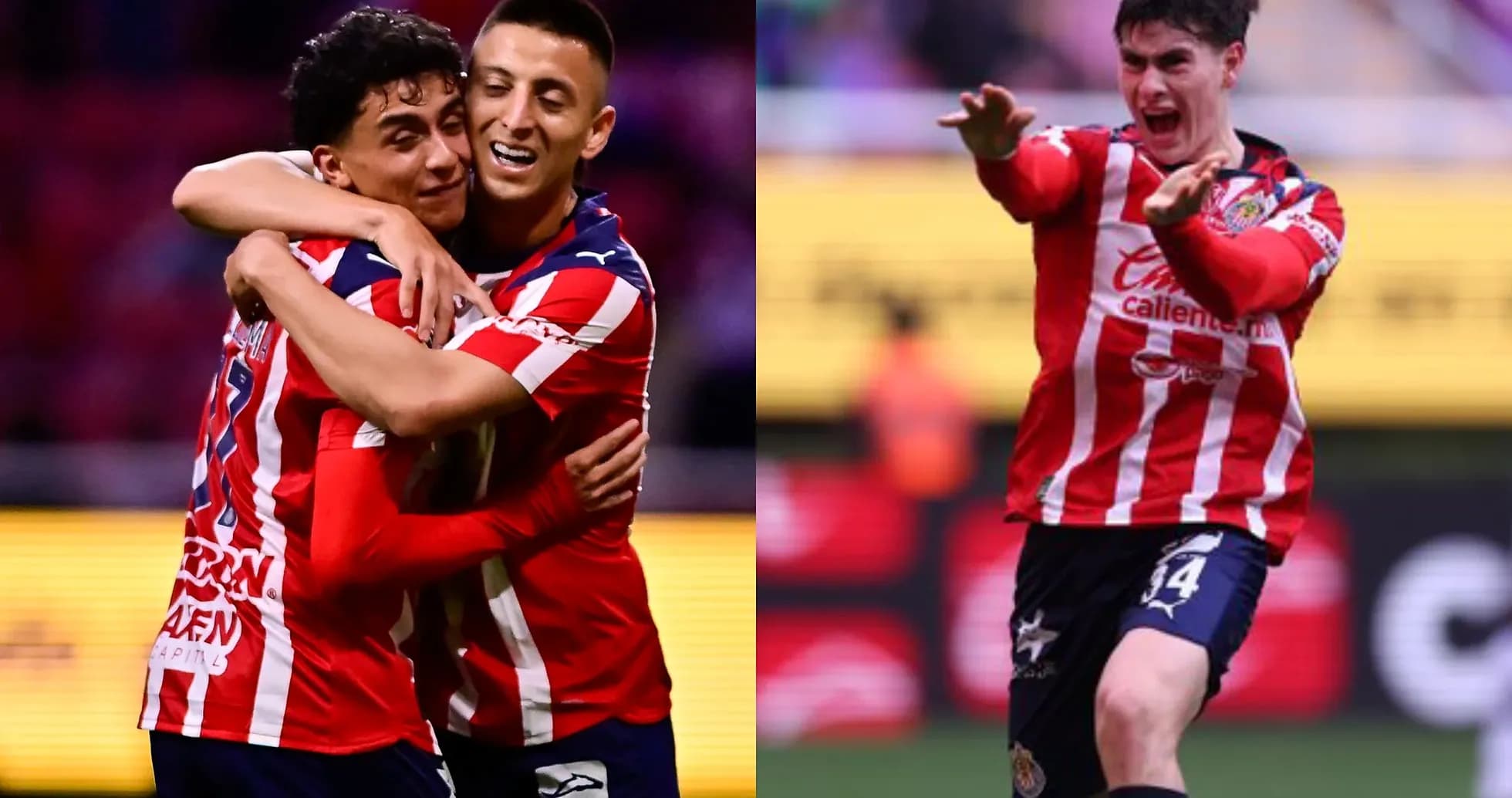 Jugadores del Guadalajara celebrando un gol