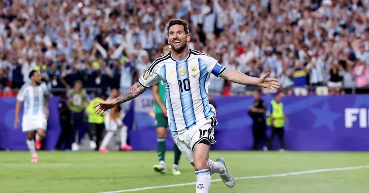 Jugador de Argentina celebrando un gol en el partido