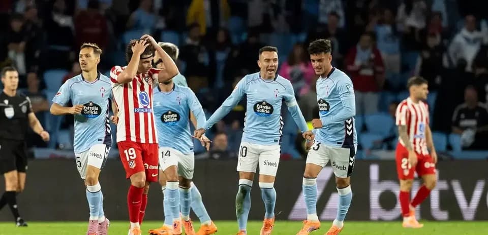 Celebración de jugadores del Celta de Vigo