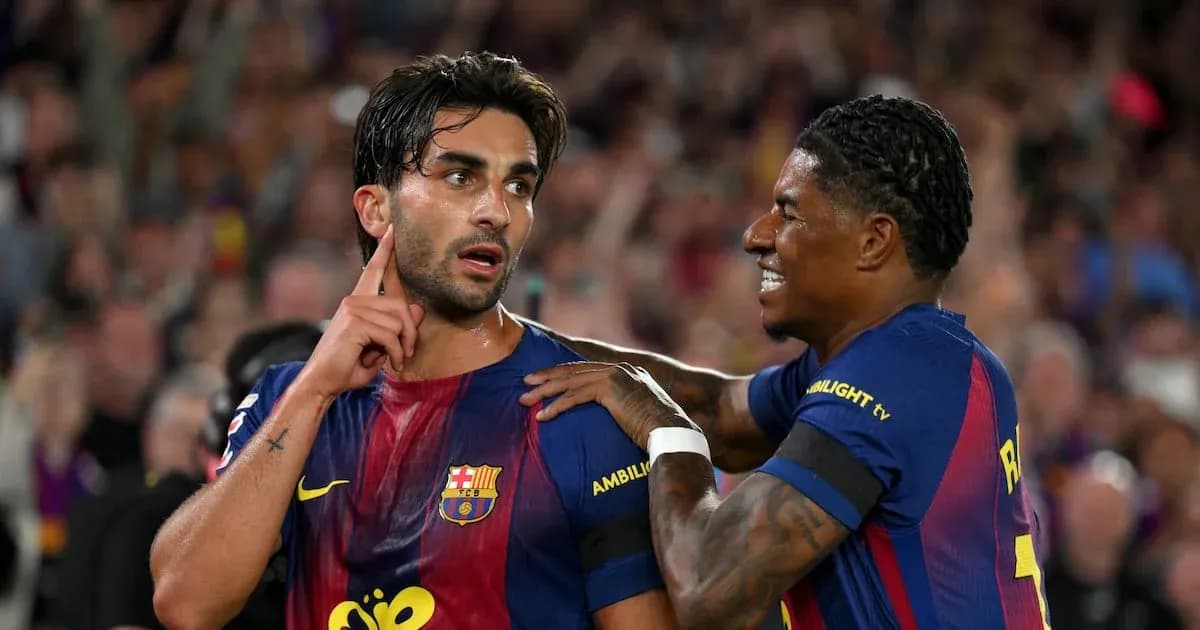 Jugadores del Barcelona celebrando un gol en el partido