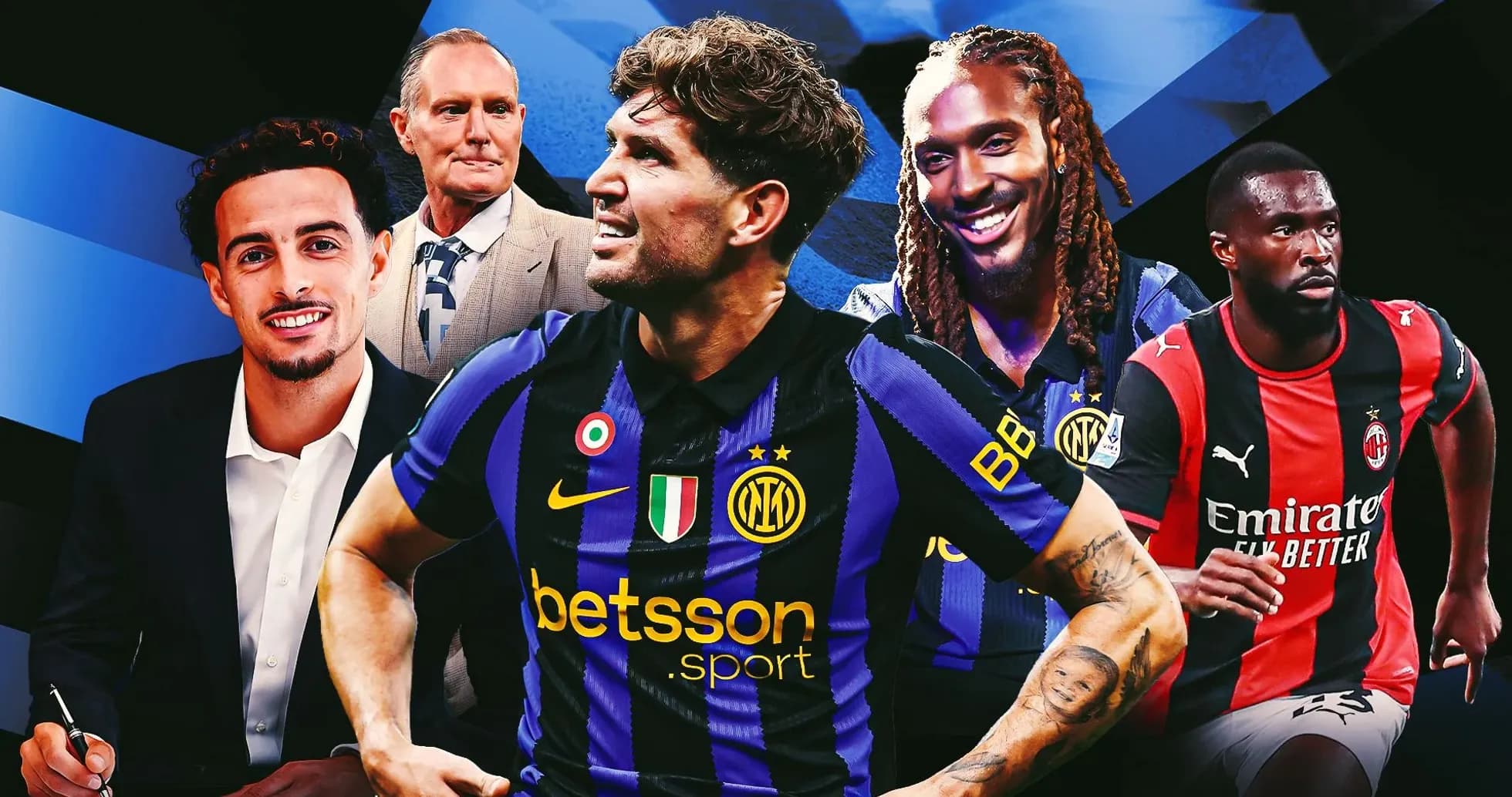 Jugadores de Inter y Milan en collage promocional
