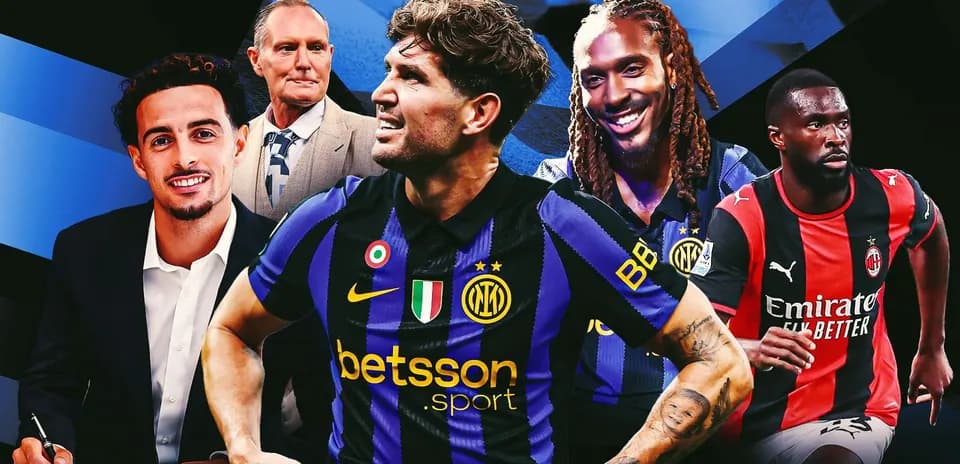 Jugadores de Inter y Milan en collage promocional