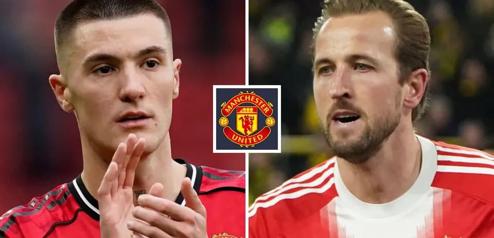 Jugadores en uniforme de Manchester United y Bayern Múnich
