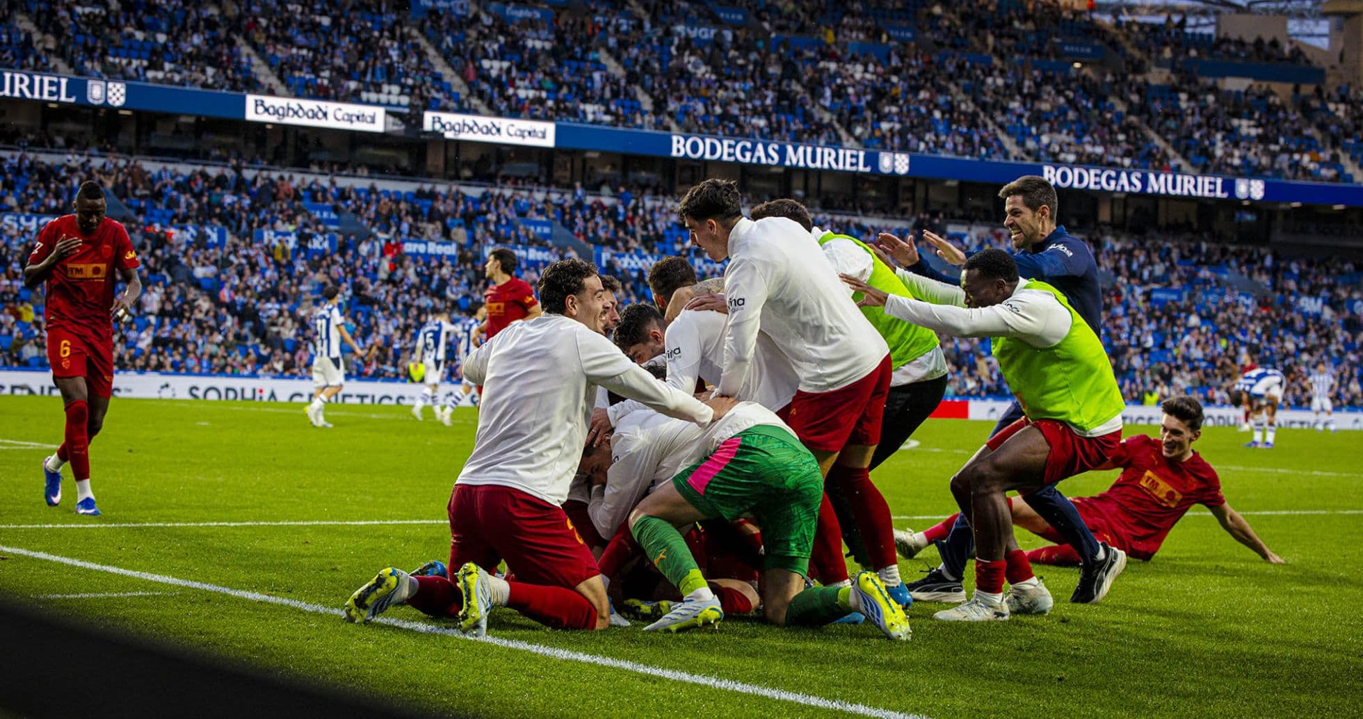 Celebración de jugadores tras un gol