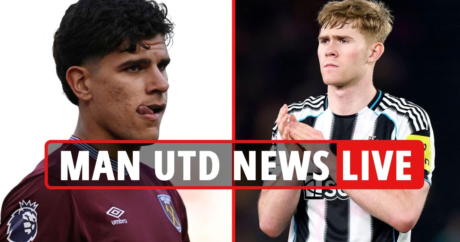Jugadores de West Ham y Newcastle en noticia de Man Utd