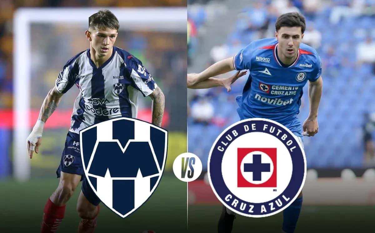 Jugadores de Monterrey y Cruz Azul en el partido