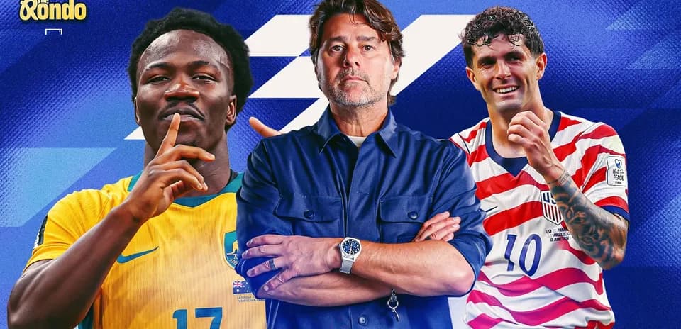 Tres jugadores de fútbol en fondo colorido