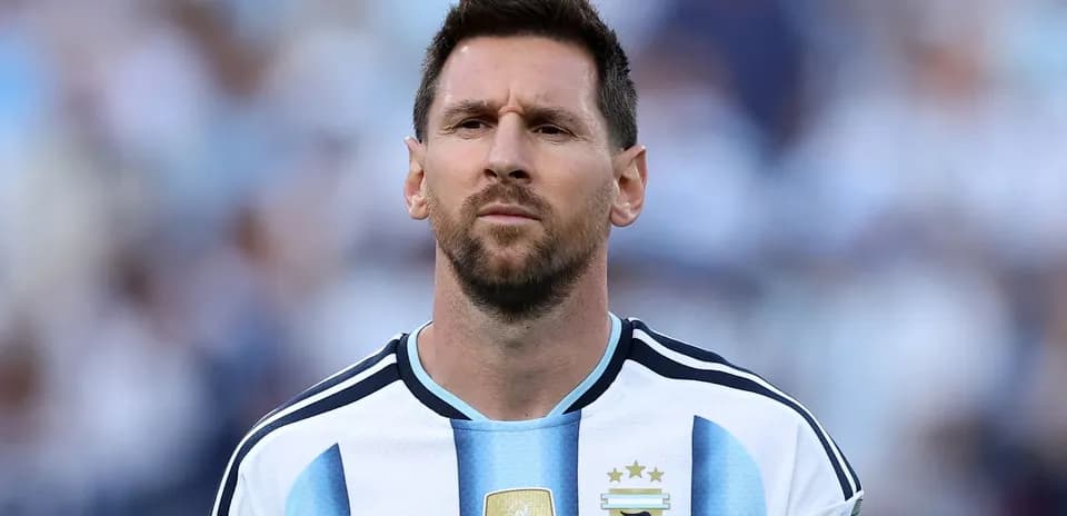 Jugador de Argentina en uniforme durante el partido