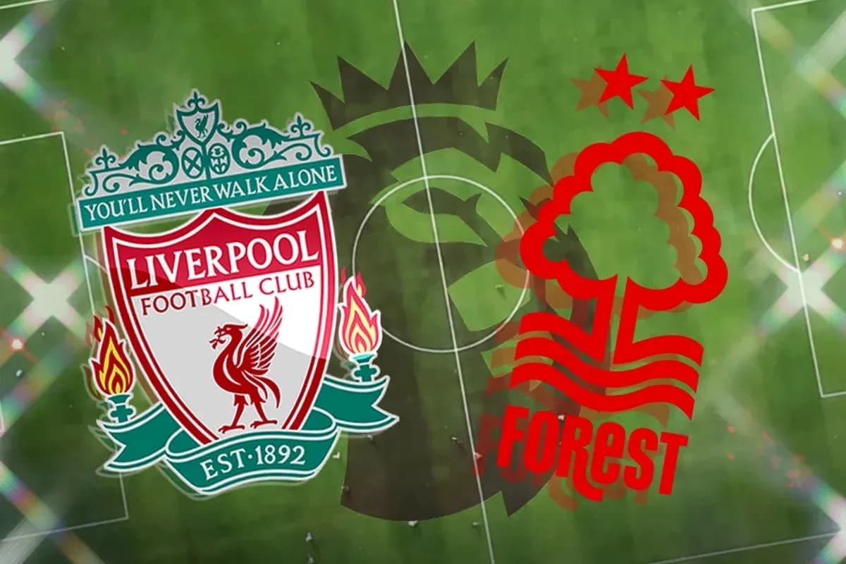 Logos de Liverpool y Nottingham Forest en el campo