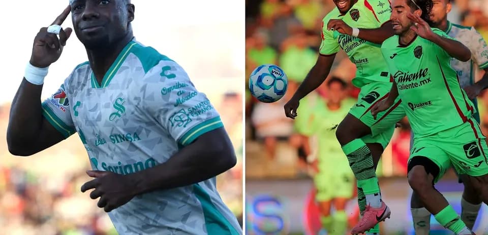 Jugadores de Santos Laguna y FC Juárez en acción