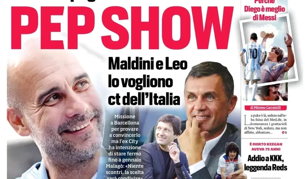 Pep Guardiola y Paolo Maldini en portada de revista Pep Guardiola y Paolo Maldini en portada de revista