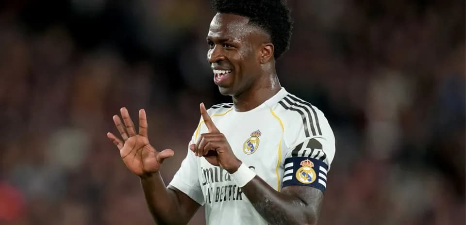 Vinícius Júnior celebrando en partido de fútbol