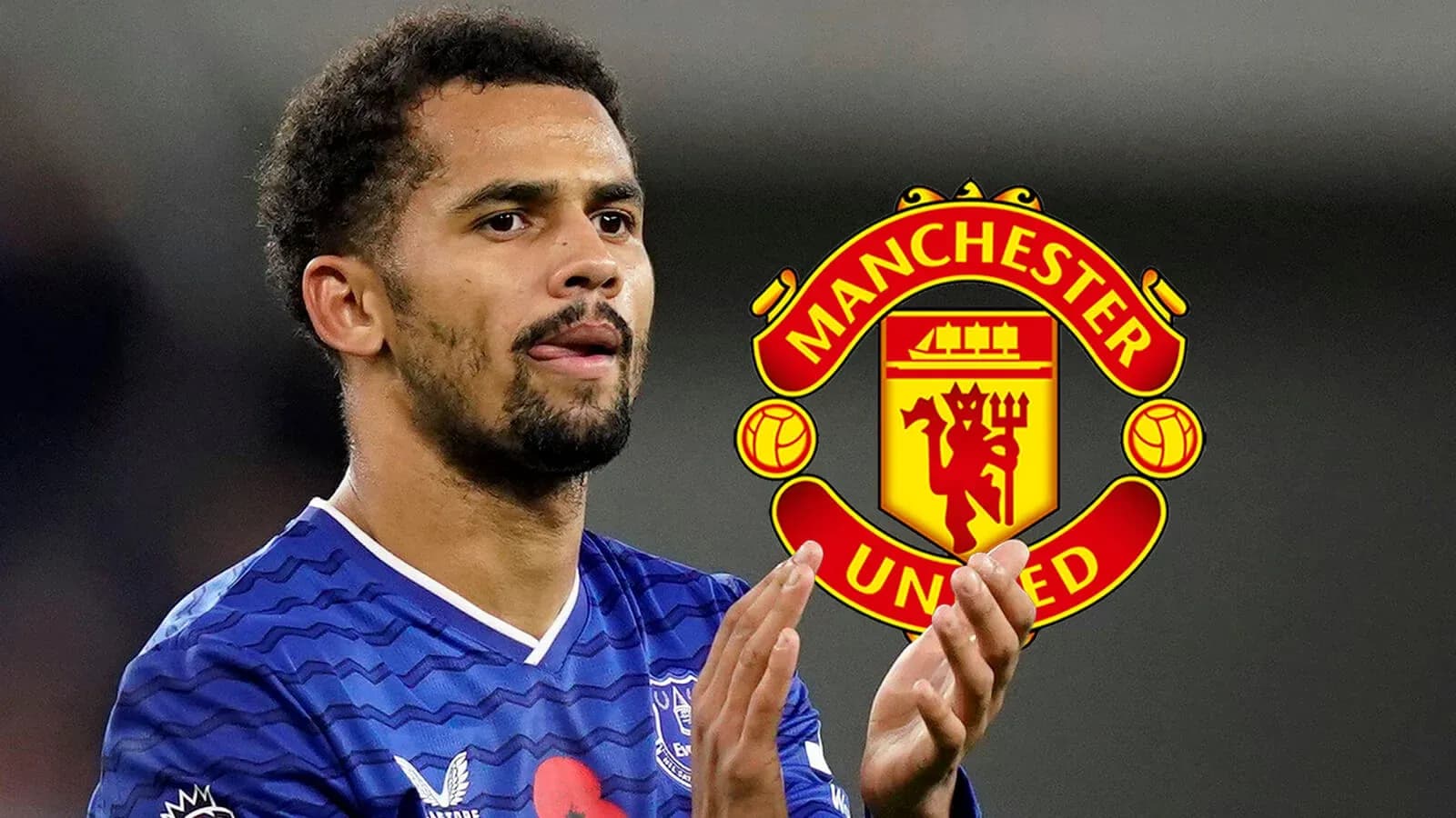 Jugador aplaudiendo con el logo de Manchester United