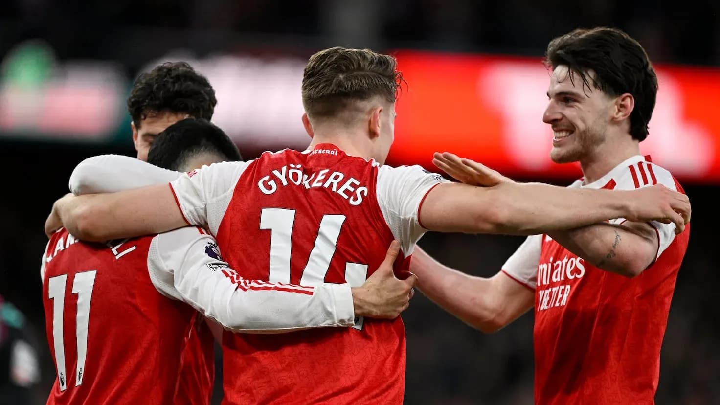 Jugadores del Arsenal celebrando un gol