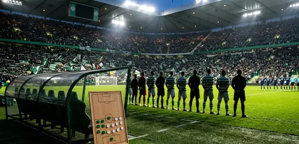 Jugadores de Celtic alineados en el estadio