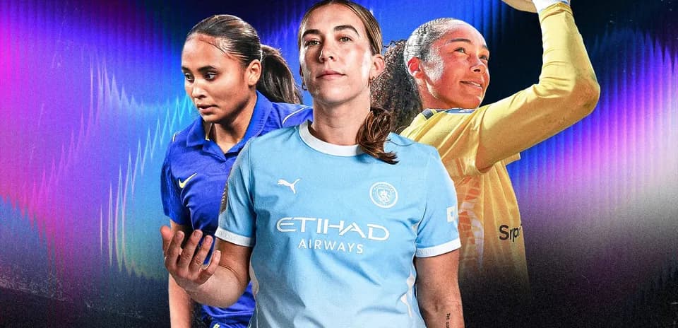 Jugadora de fútbol en uniforme de Manchester City
