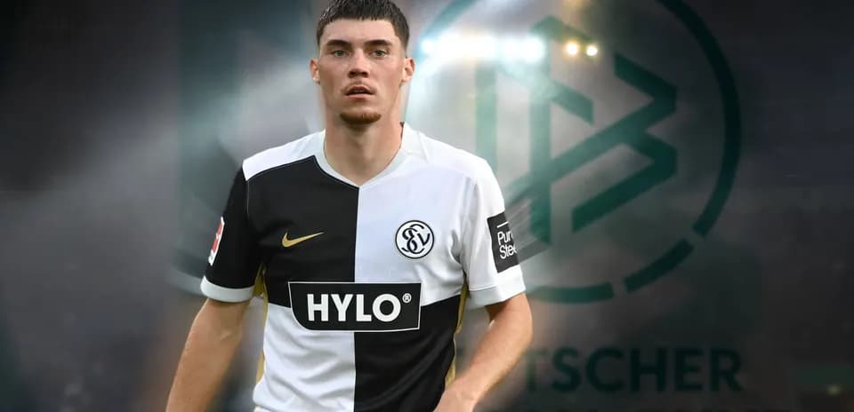 Jugador en uniforme de fútbol con logo de la Bundesliga
