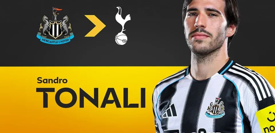 Sandro Tonali en camiseta de Newcastle United