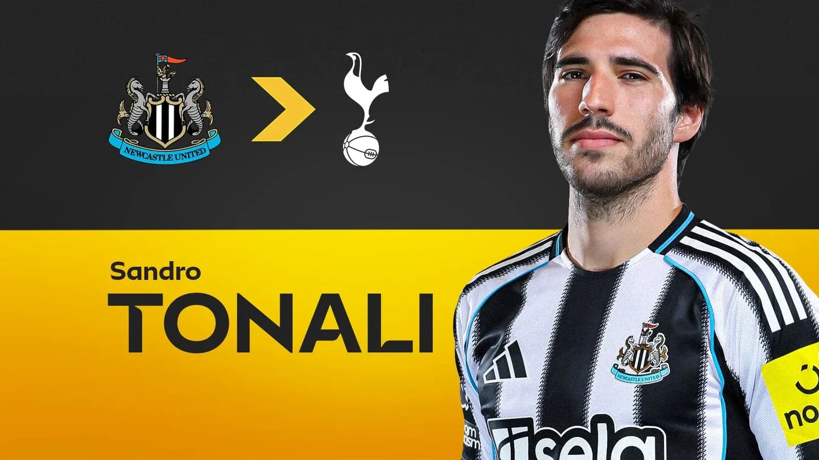 Sandro Tonali en camiseta de Newcastle United
