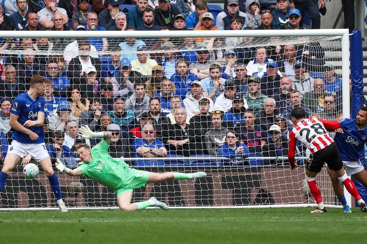 Un tiro penalti en el partido Everton vs Sunderland