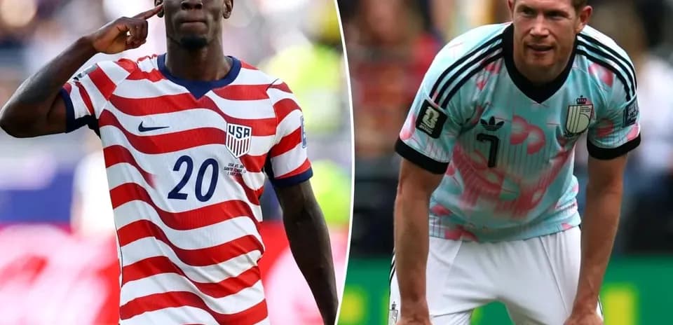 Jugadores de USA y Bélgica durante el partido