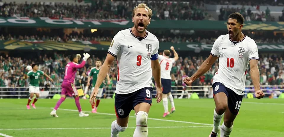 Harry Kane y Jude Bellingham celebrando un gol
