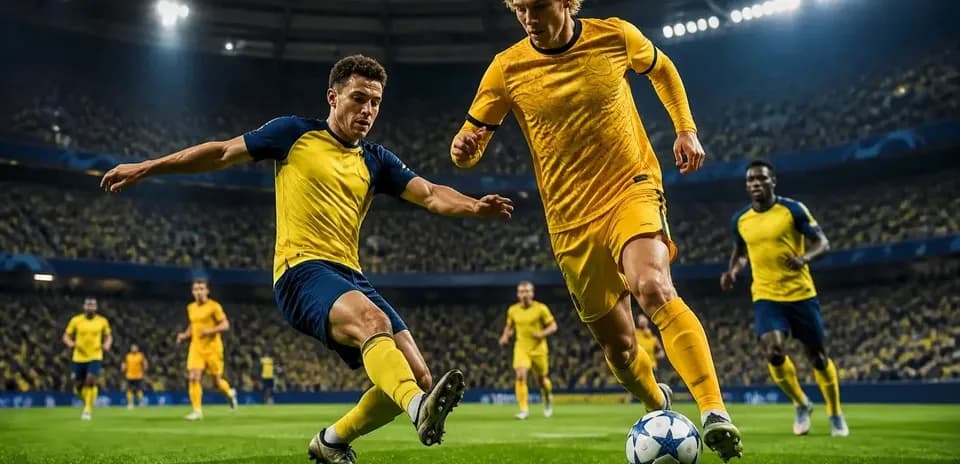 Jugador de Bodo/Glimt intenta quitar el balón