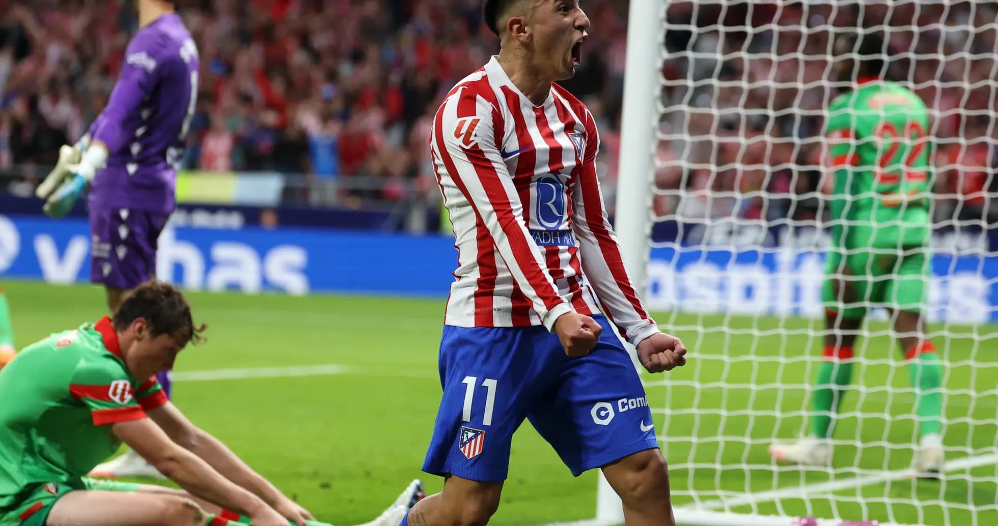 Celebración de un jugador del Atlético de Madrid