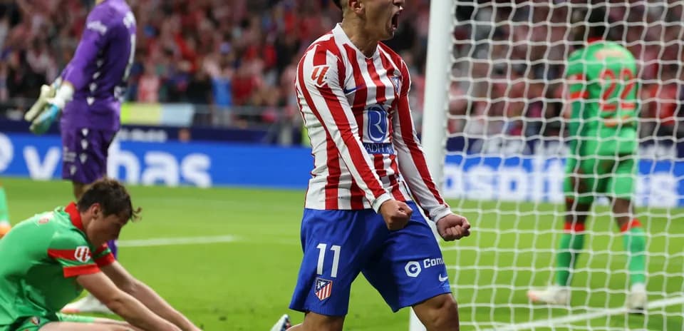 Celebración de un jugador del Atlético de Madrid