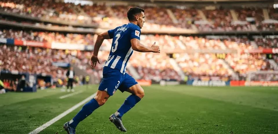 Jugador corriendo por la banda en un partido