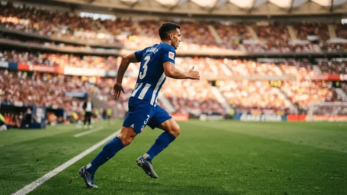 Jugador corriendo por la banda en un partido