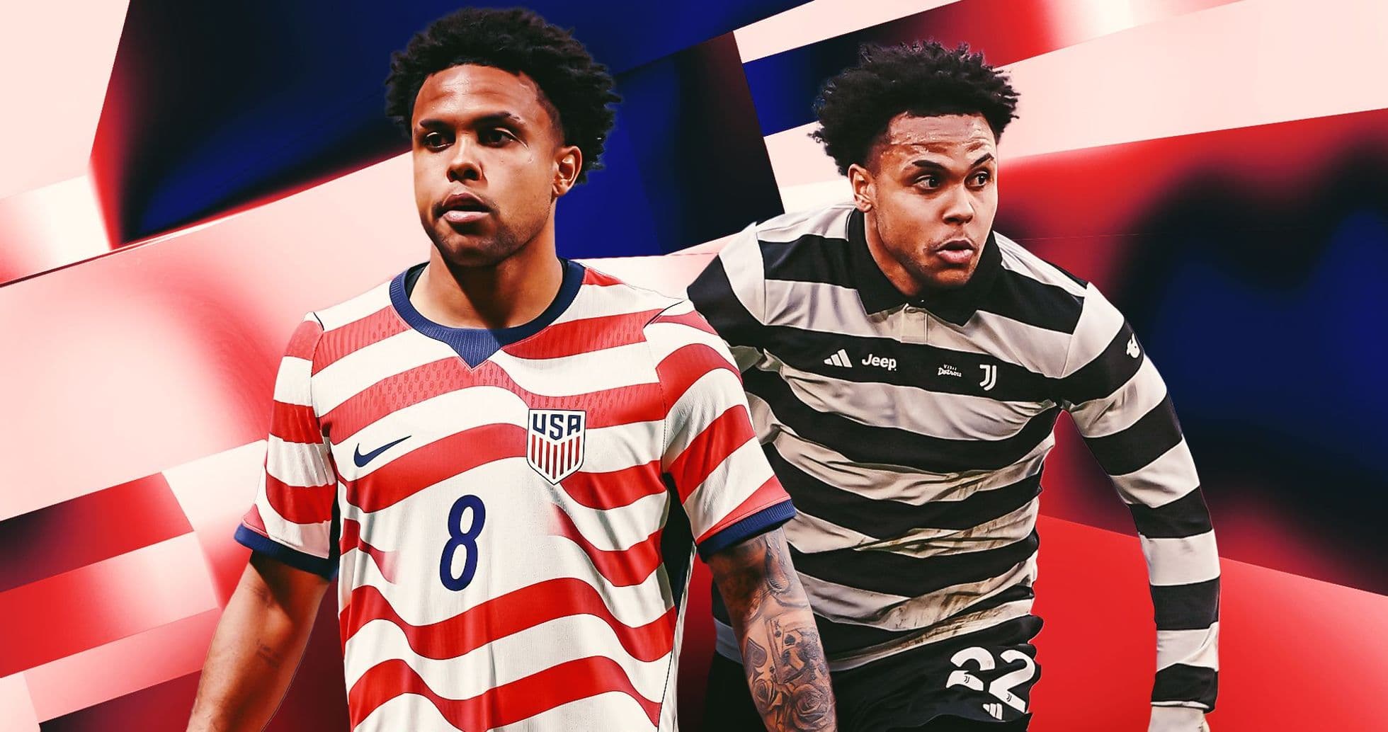 Jugador de Estados Unidos y Juventus en acción