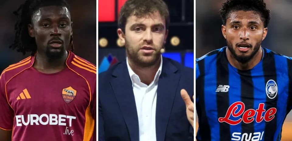 Tres personas, dos jugadores y un comentarista deportivo