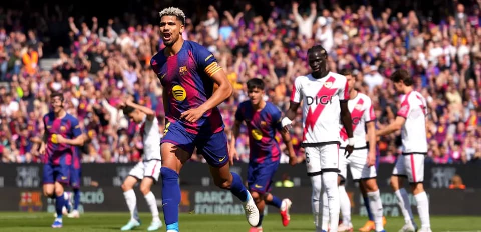 Celebración de gol de un jugador del Barcelona