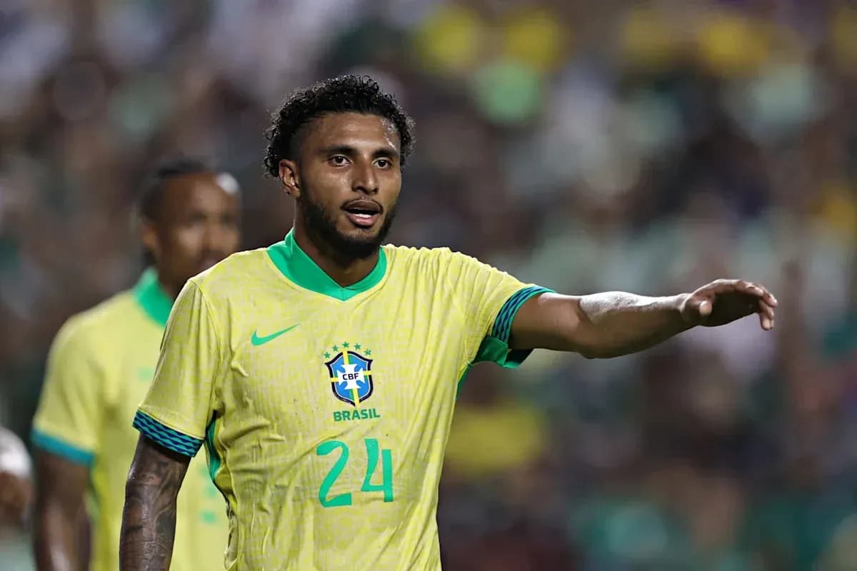 Jugador de Brasil señalando durante el partido