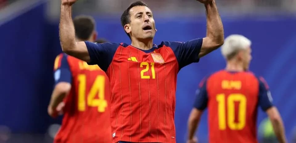 Jugador de España celebrando un gol en partido