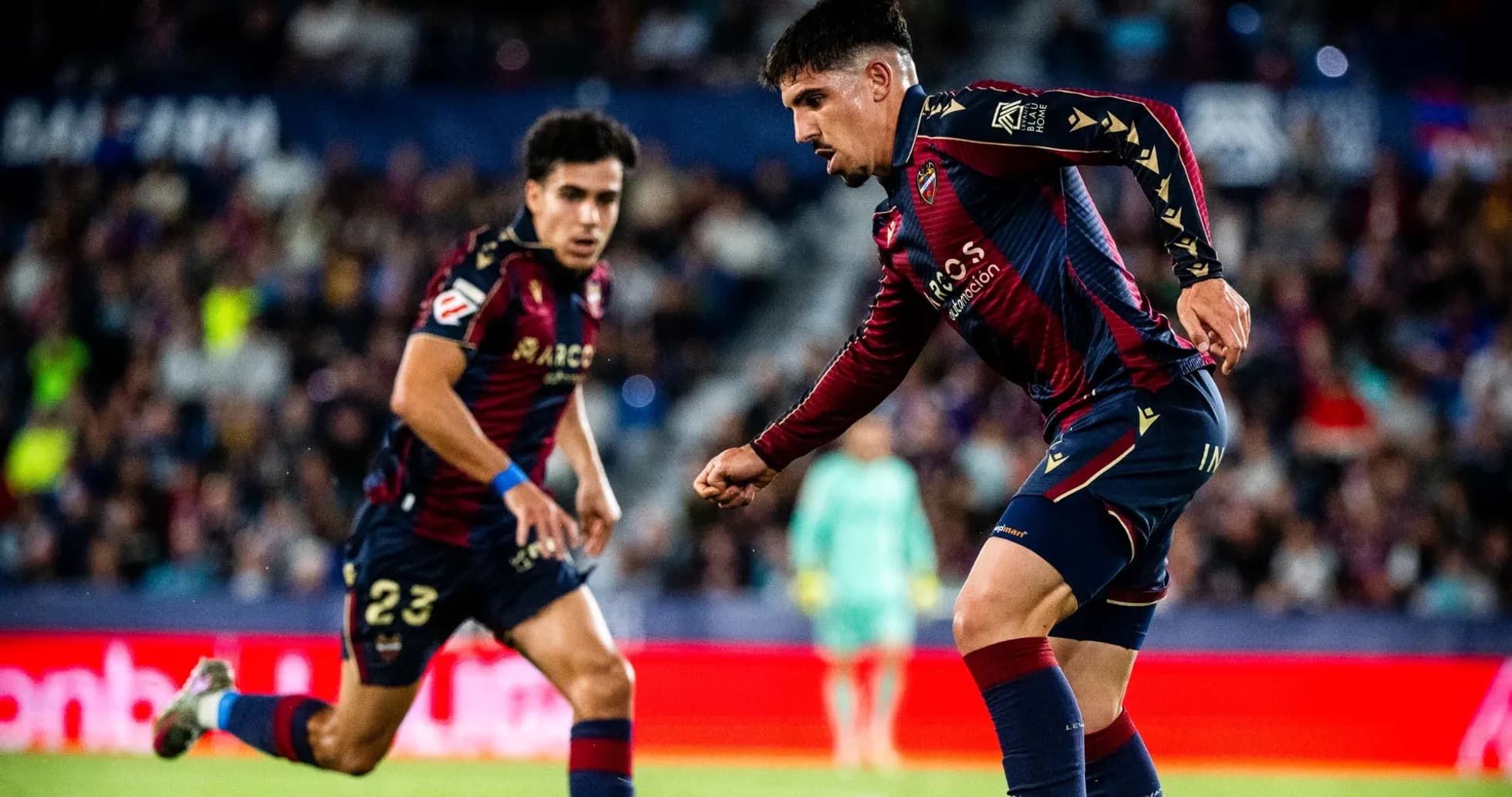 Jugadores de Levante durante el partido