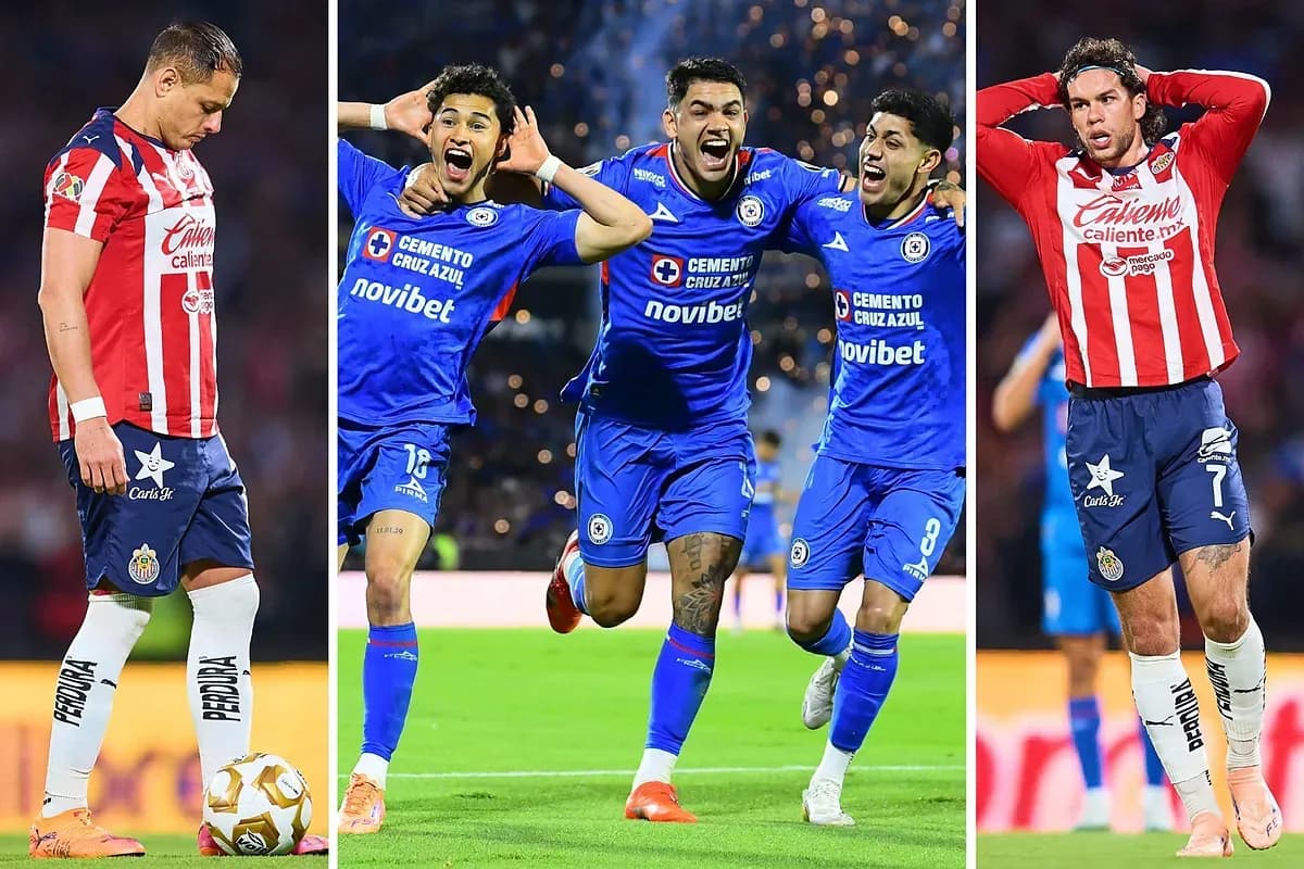 Jugadores de Cruz Azul celebrando un gol