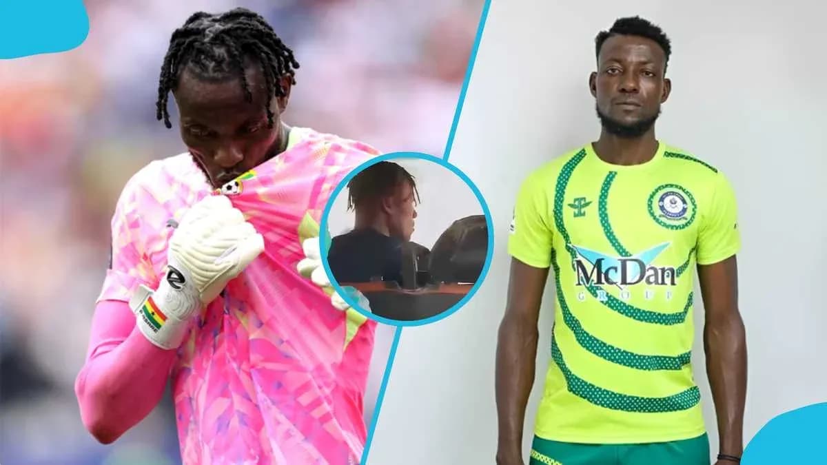 Portero con guantes en uniforme rosa, jugador en uniforme amarillo