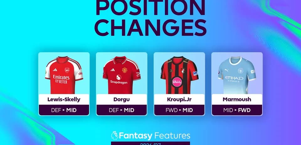 Cuatro jugadores con cambios de posición en Fantasy
