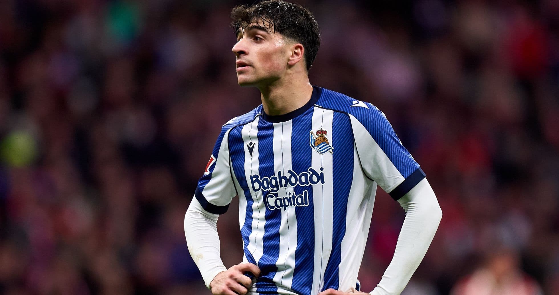 Jugador de la Real Sociedad en acción