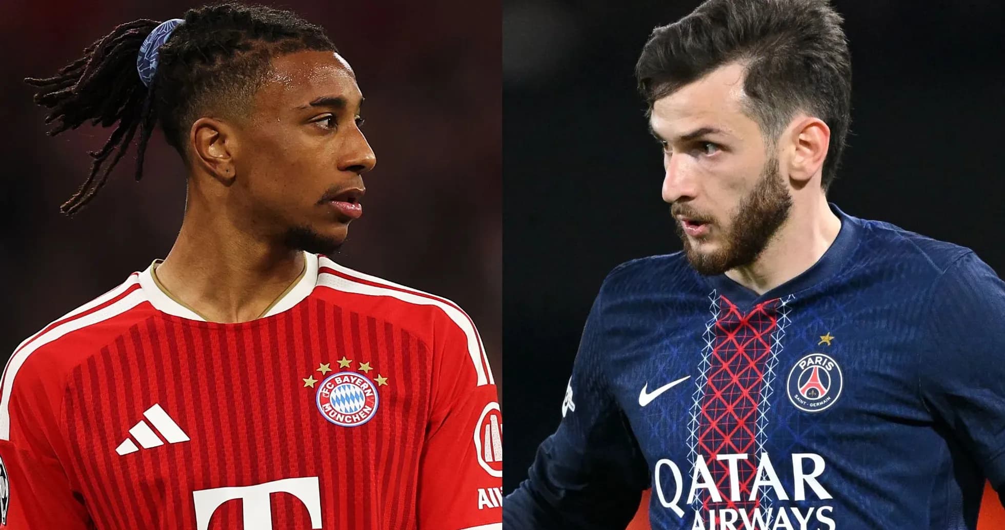 Jugadores de Bayern Múnich y PSG en acción