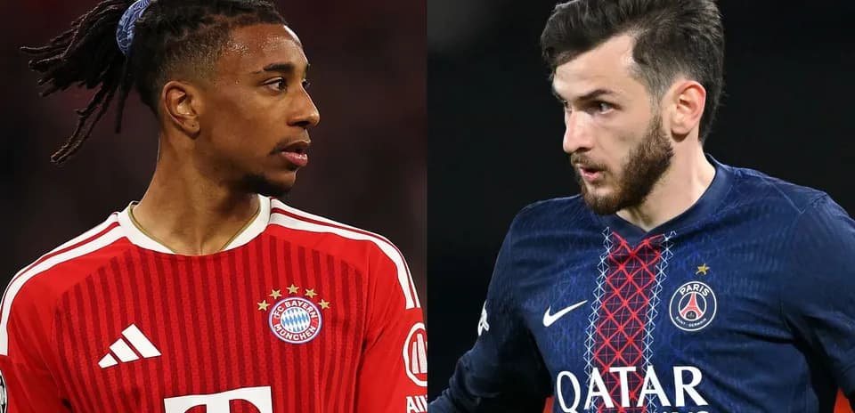 Jugadores de Bayern Múnich y PSG en acción