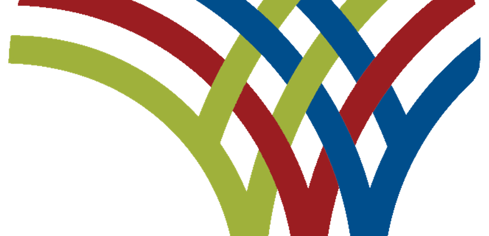 Logotipo colorido con líneas entrelazadas
