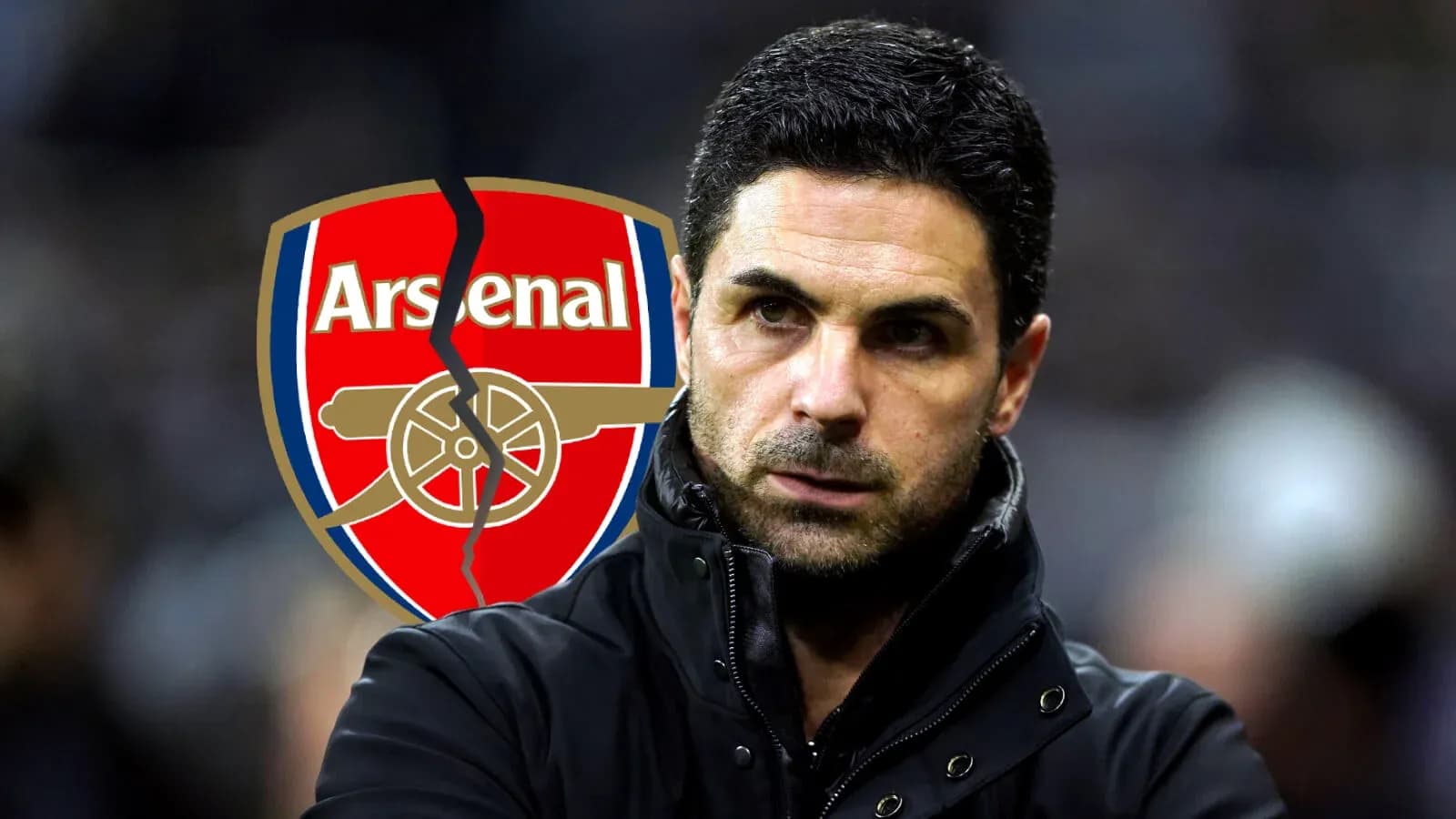 Entrenador de Arsenal con logo del club de fondo