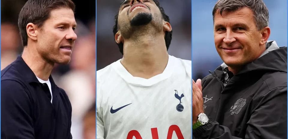 Tres personas relacionadas con el fútbol en diferentes acciones